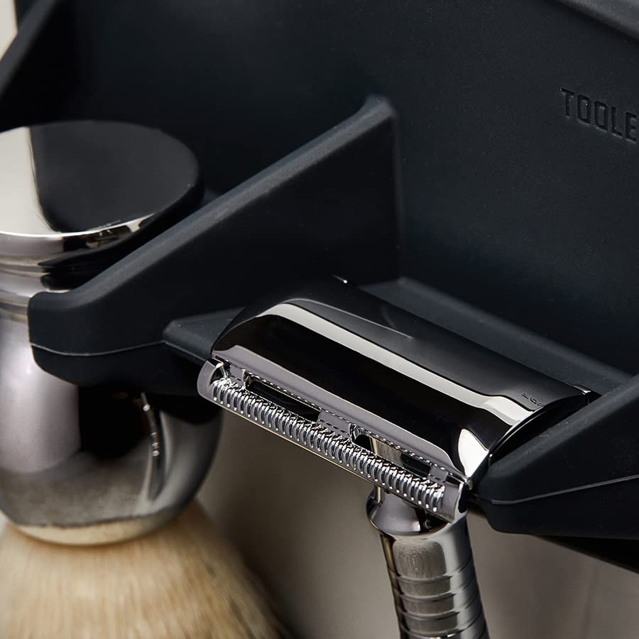 Tooletries - The Maverick (Charcoal), Silicone Waterproof Razor And Brush Holder Slim - Holds Both.